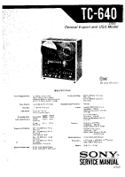 Sony TC-640 - Service Manual